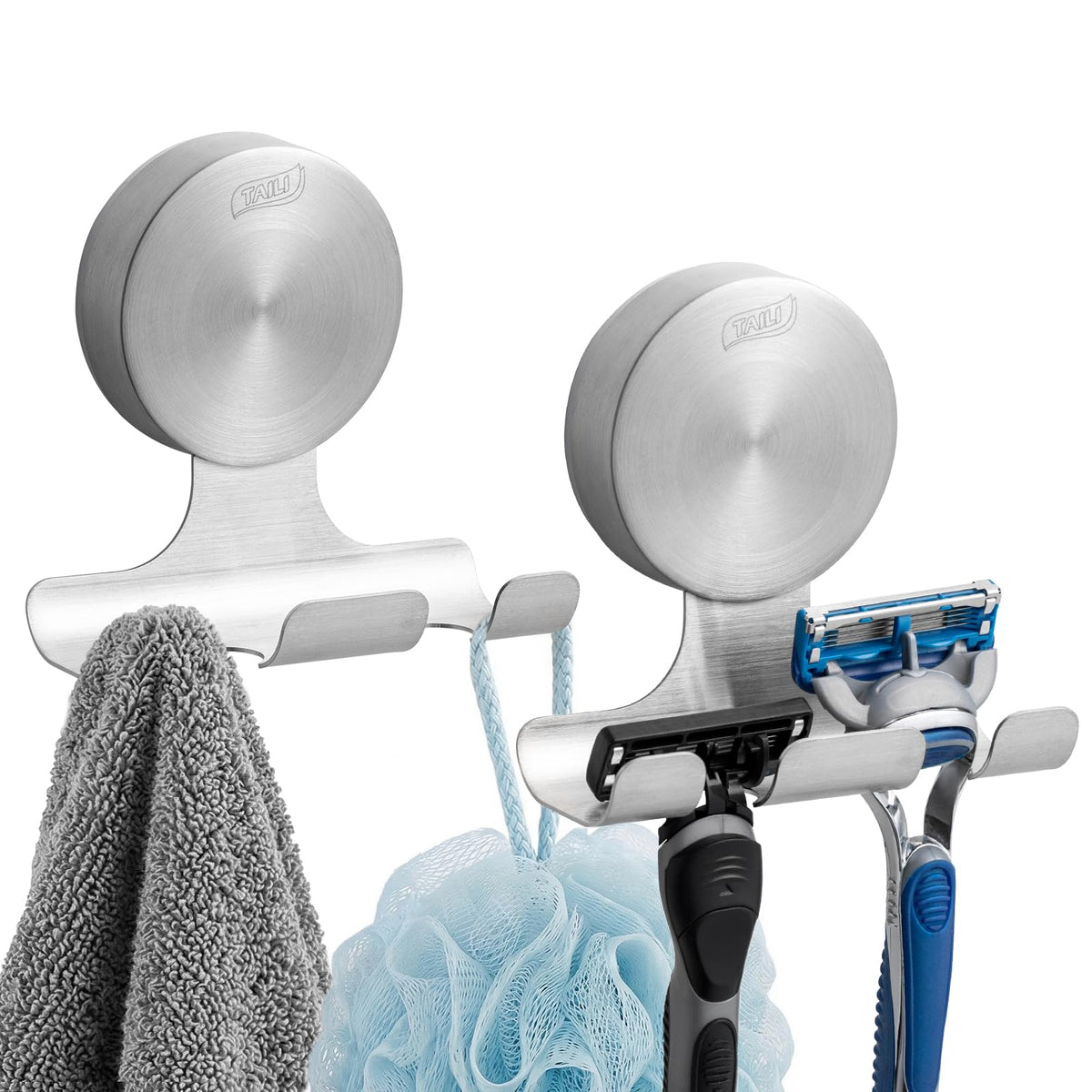 LinkMejor 2 szt. Wysokiej Wytrzymałości Uchwyt do Nożyczek z Suction Cup do Kabiny Prysznicowej, Srebrny