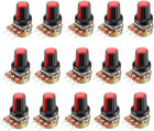15Pcs 10K Ohm Variable Resistors Single Turn Rotary Carbon Film Taper Potentiometer with Knobs