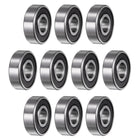 10pcs 6201-2RS Deep Groove Ball Bearings 12mm Bore 32mm OD 10mm Thick Chrome Steel Double Sealed Z2 Miniature Bearing for Motors