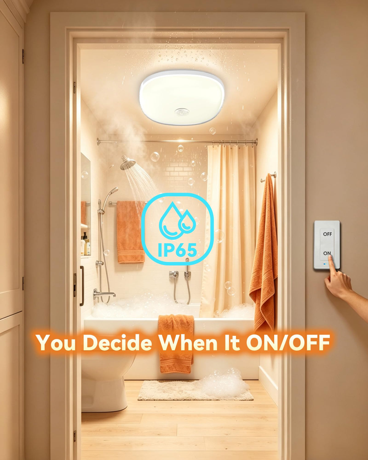 Luce a Soffitto Ricaricabile con Interruttore, Luci da Armadio Wireless, Multicolore