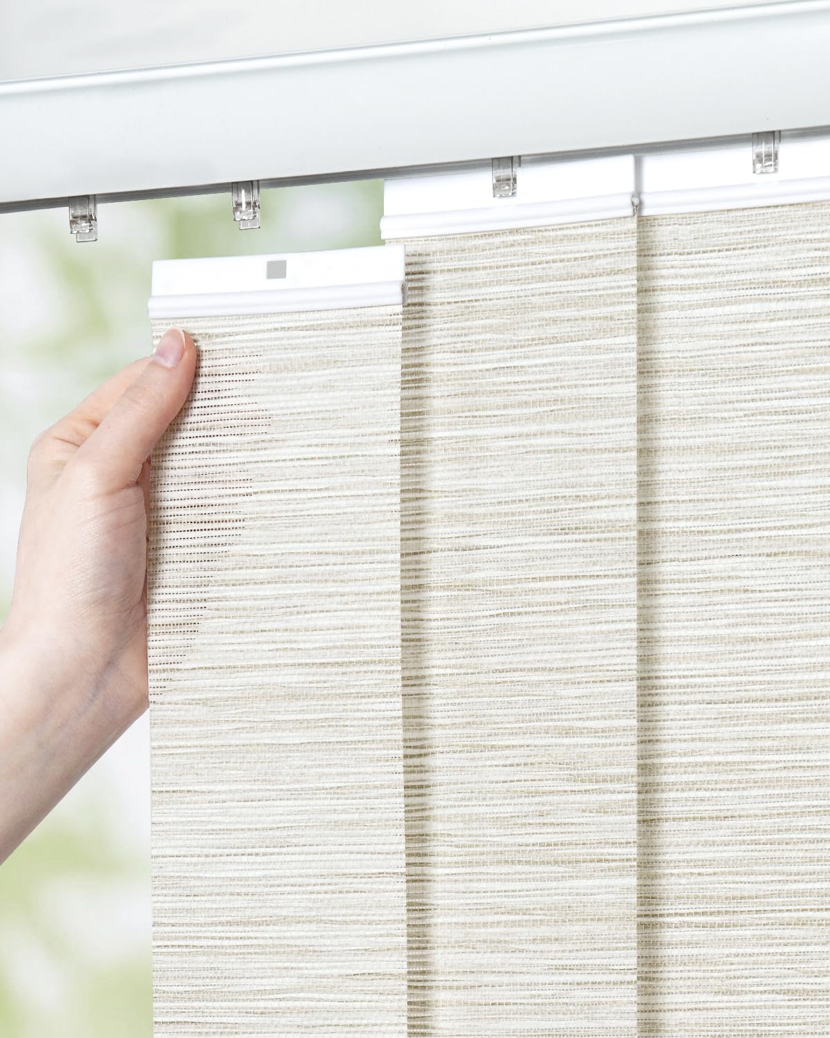 Vertikale gardinplader erstatning, 3.5" B × 82.5" H, 20 pakke, beige