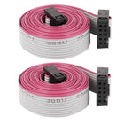 IDC Extension Flat Ribbon Cable, F/F, 10P, 10 Way, 2.54 mm Pitch, 1.28 m Long, Gray, 2 Pieces