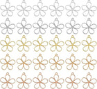 30Pcs Alloy Open Bezel Pendants, Sky Flower Open Back Hollow Frame Pendant Geometric for Resin Jewelry Making Earrings Necklace Bracelet DIY, Mixed Color