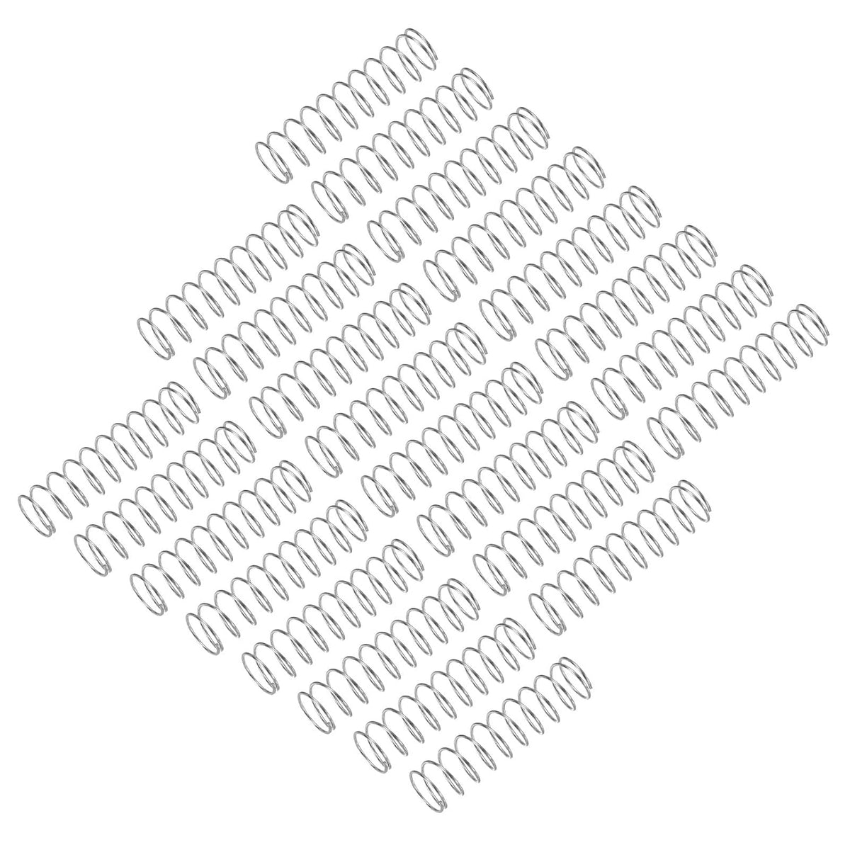 25Pcs Compression Spring, 304 Stainless Steel 9mm OD 0.6mm Wire 35mm Length Mechanical Spring for Shop Home Repair Project, Silver Tone