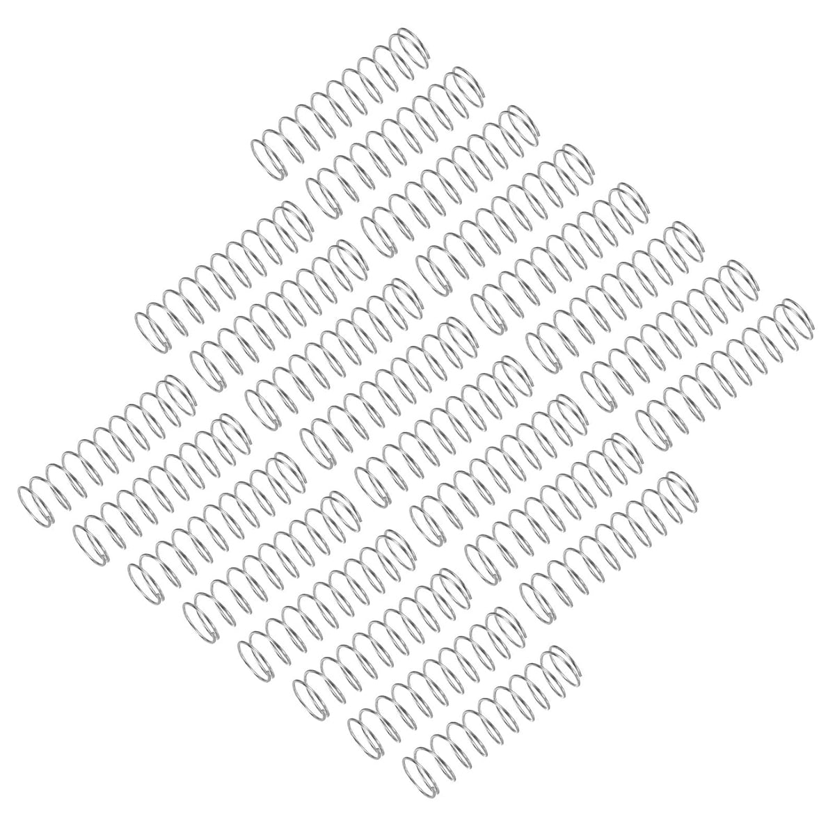25Pcs Compression Spring, 304 Stainless Steel 9mm OD 0.6mm Wire 35mm Length Mechanical Spring for Shop Home Repair Project, Silver Tone