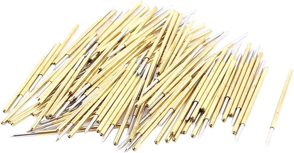P100-B Spear Tip Metal Spring Test Probe Pin 1.36mm Dia 100pcs