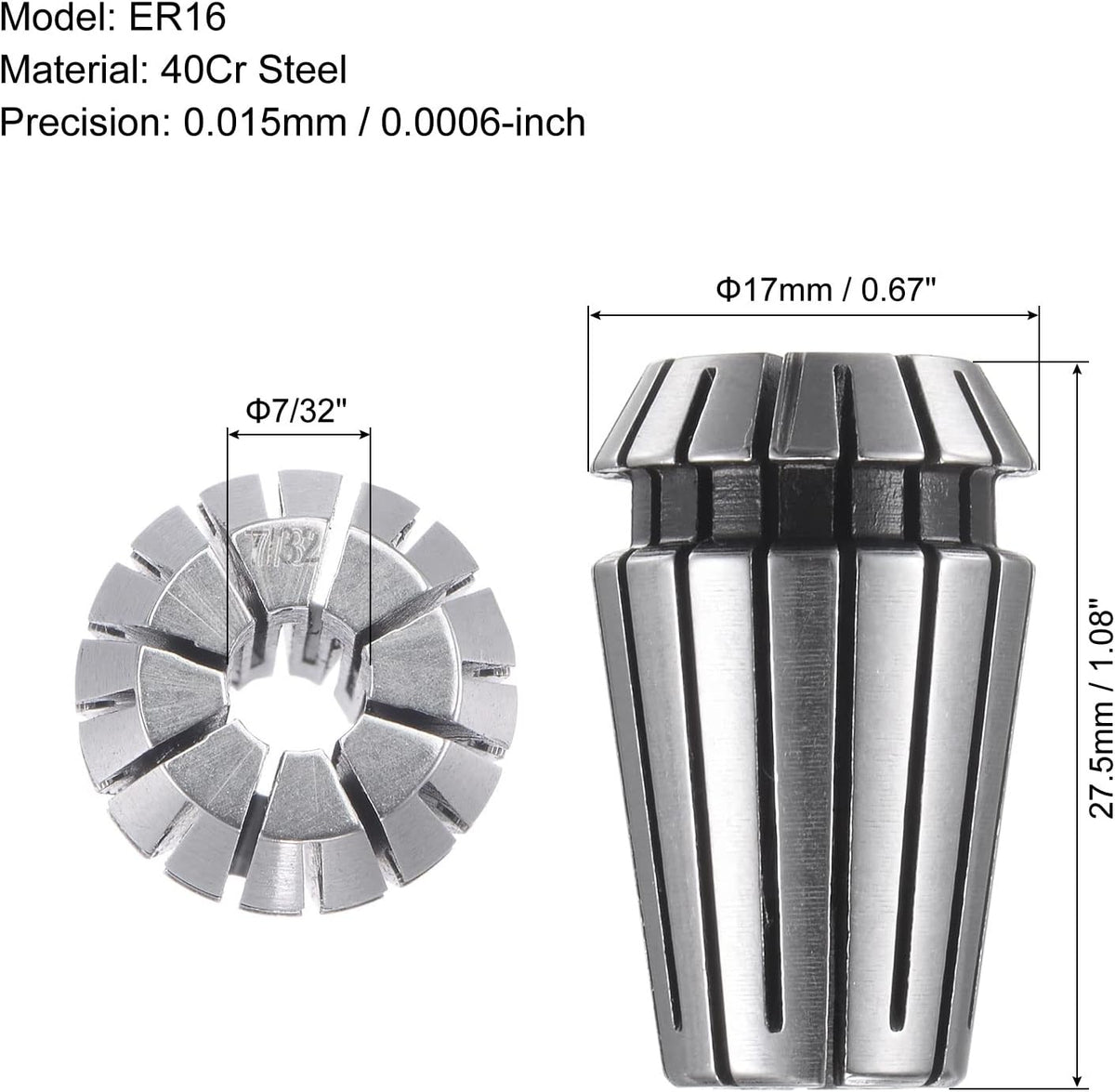 ER16 Spring Collet, 3/8" Chuck pentru Mașină de Fresare CNC