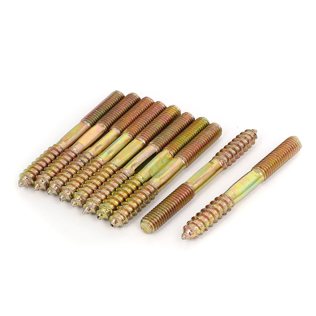 M8x74mm Double End Threaded Machine Self Tapping Screw Bolt Stud 10Pcs