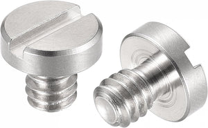 Camera Tripod Screw - 1/4" Male Mounting Screw Adapters Slotted 0.3" Length for Camera Stand Microphone Holder of Stainless Steel, 2Pcs