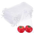 100Pcs Fruit Protection Bags, 5.9x3.9 Inch Apple Bags Vegetable Bags with Drawstring Bird Barrier Bags for Plant Fruit Flower Vegetable, White