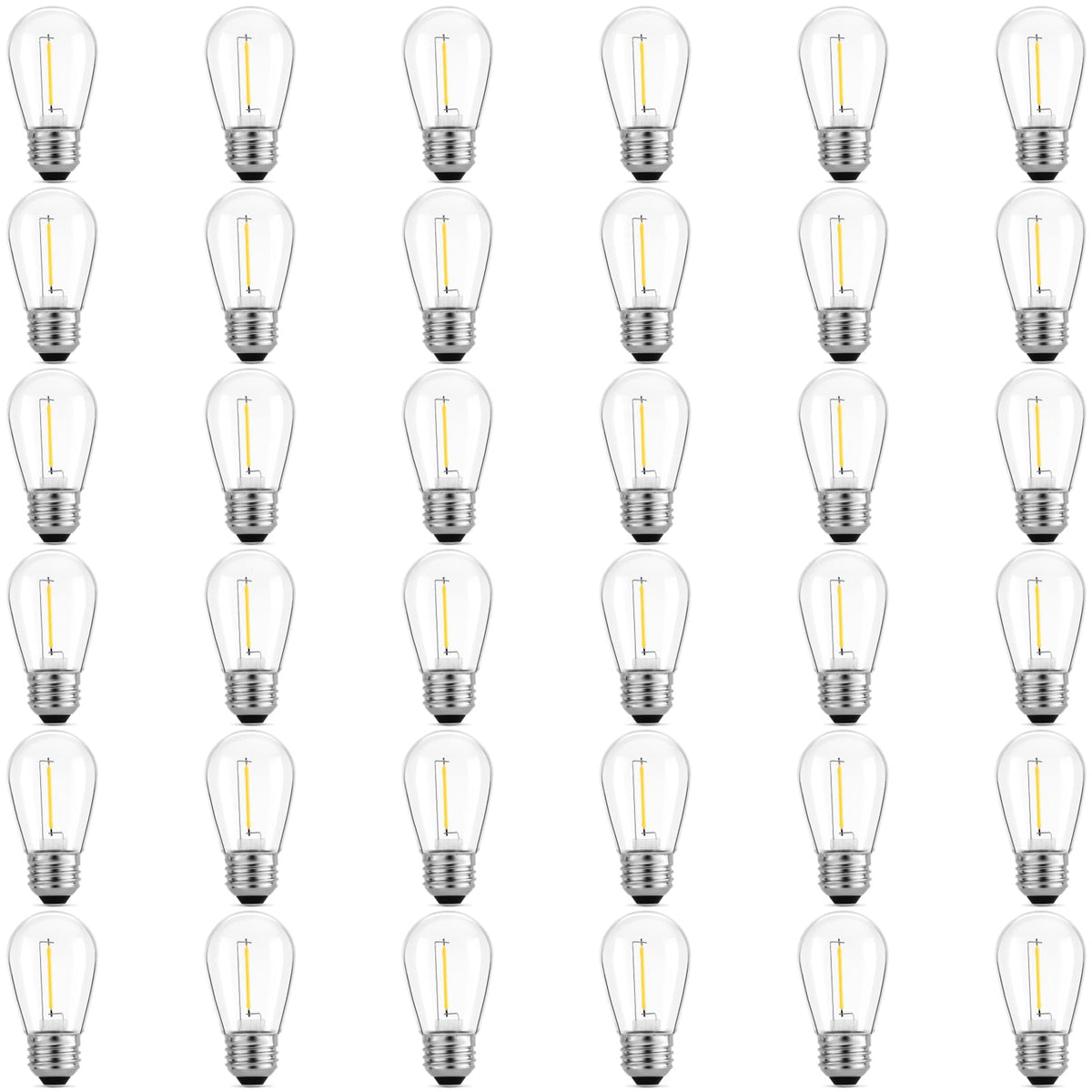 S14 E26 LED 1W String Light Replacement Outdoor Bulbs, Warm White, 36-Pack