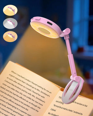 ลิงก์เมจอร์ 18 LED ไฟเตอร์นิ้วที่สามารถซึมเข้าได้ สำหรับอ่านหนังสือในเตียง สีชมพู