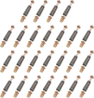 25Pcs Chiave a camma Vite, M6x40mm Accessori di Connessione per Mobili, Viti a camma per Montaggio di Combinazione di Armadi da Tavolo, Grigio