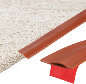 19.69Ft x 1.3" x 0.22" teppe til flis overgangsstrip, selvklebende teppe kantstrip, TPE gap dekker, laminat kant trim for ujevne overflater, rød
