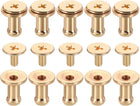 10 Pcs Brass Ball Head Stud Screw, 4mm/0.16" Nipple Rivet Button Strap Stopper for DIY Leather Craft, Gold Tone