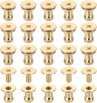20 Pcs Brass Ball Head Stud Screw, 5mm/0.2" Nipple Rivet Button Strap Stopper for DIY Leather Craft, Gold Tone