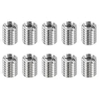 Thread Adapters Sleeve Reducing Nuts, 10Pcs M6*1 Male to M4*0.7 Female Stainless Steel Nuts Screws Reducer Conversion Fastener, Threaded Insert Repair Sleeve Reducer Nut, Silver