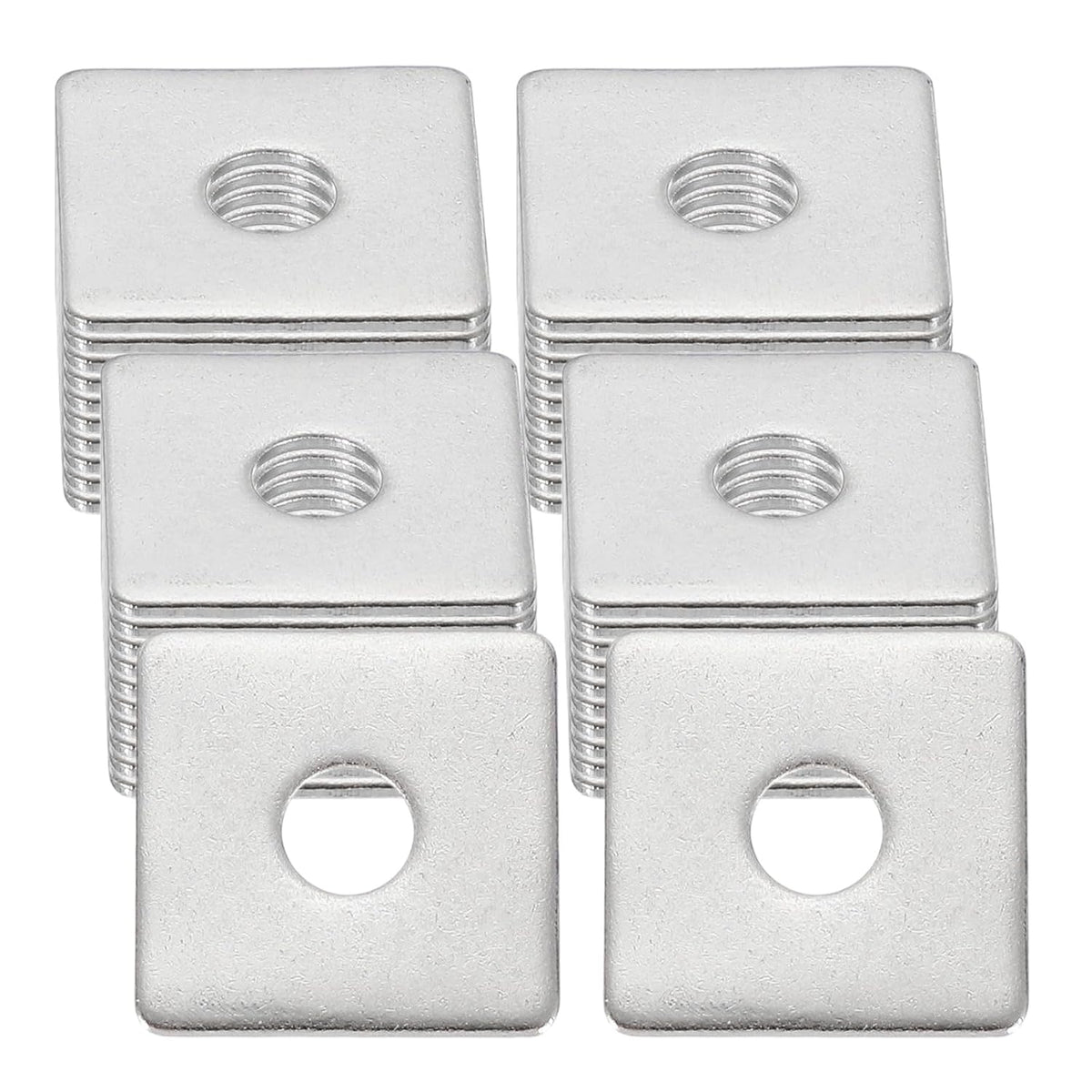 40 Pcs Flat Square Plate Washer, 5MM ID x 18MM OD x 1MM Thick 304 Stainless Steel Flat Pad Spacer Gasket for Bolts Factories Bathroom Repair Shops Construction, Silver