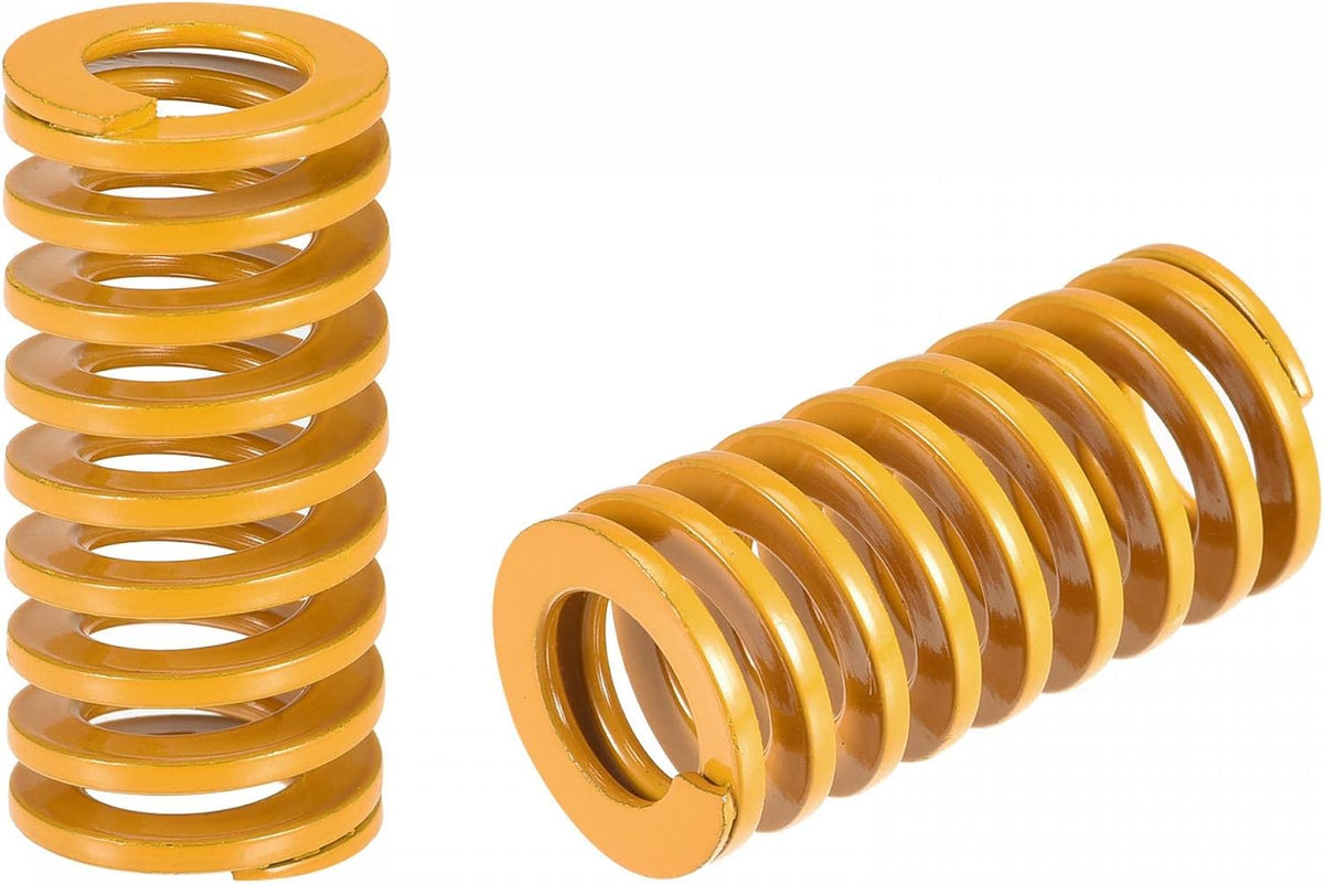 3D Printer Die Spring, 20mm OD 40mm Long 2pcs Spiral Stamping Light Load Compression Mould Die Springs for 3D Printer Electric Part, Yellow