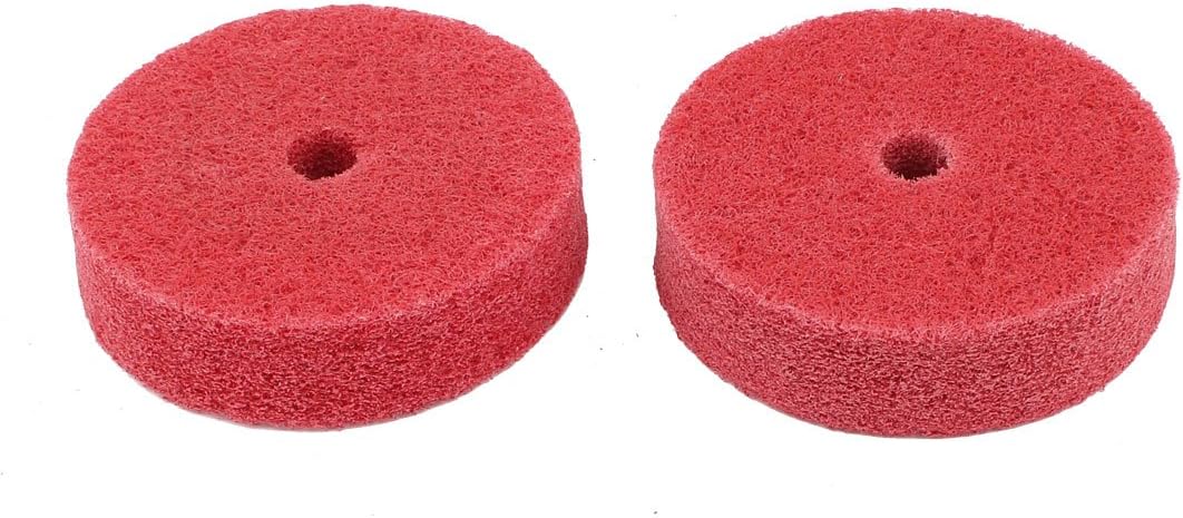 75mm x 20mm Red Nylon Abrasive Polishing Buffing Wheel 2 Pcs