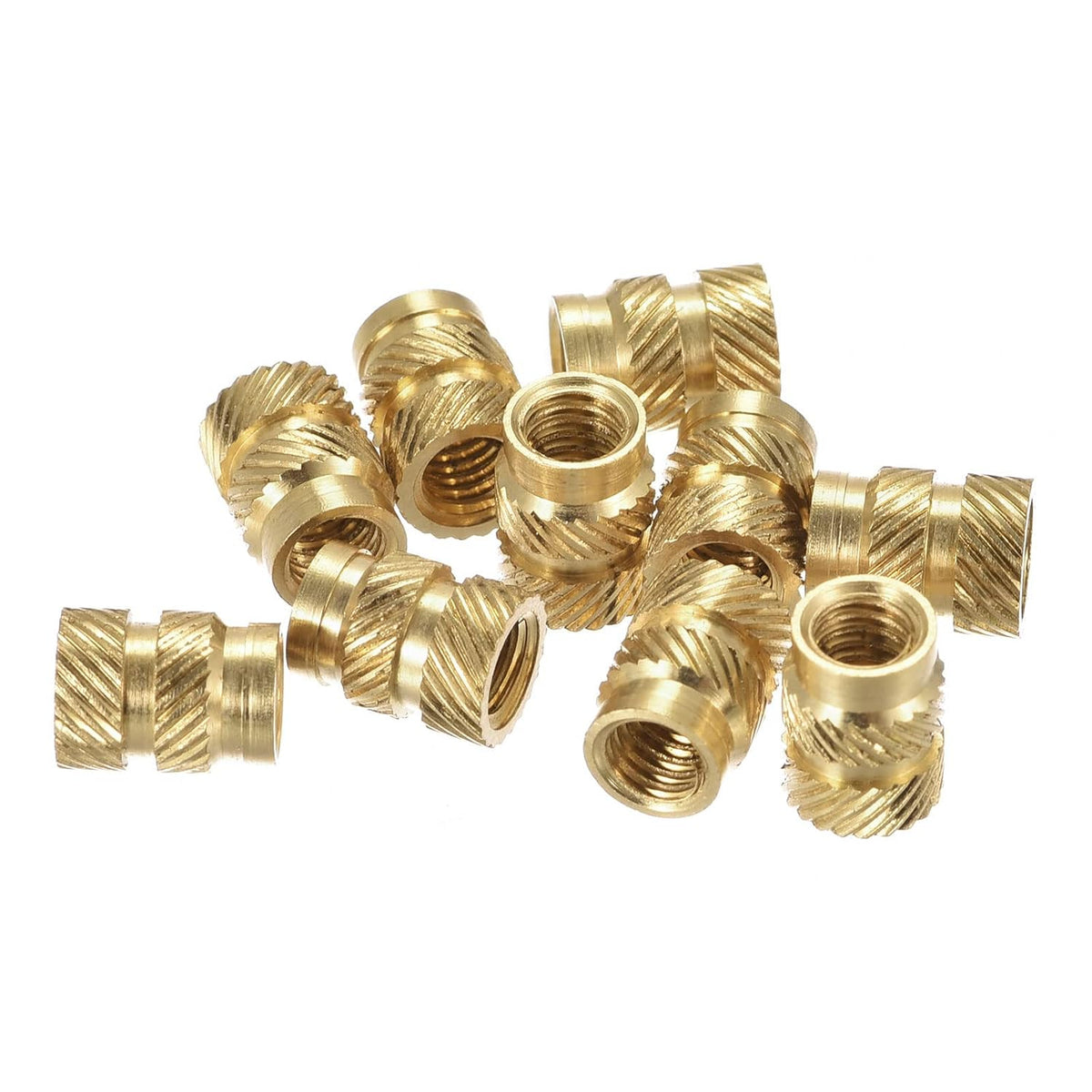Knurled Insert Nuts, 120Pcs M4 x 8mm L x 6mm OD 3D Printing Brass Nuts Female Threaded Inserts Brass Heat Set Insert Embedment Nut