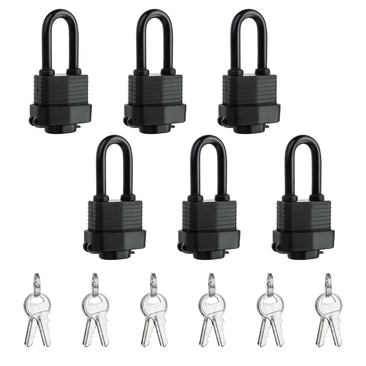Llaves de bloqueo impermeables para exteriores en pares de 6 piezas, con llave de 1.5"