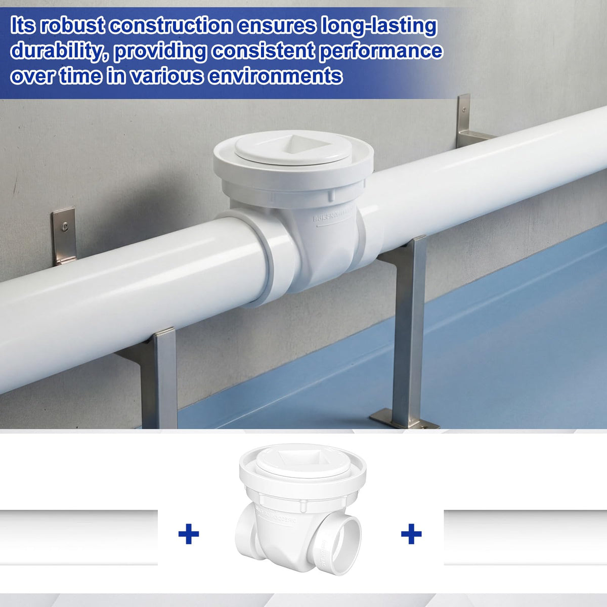 LinkMejor 1 Pcs 2 Inch Backwater Valve White PVC Backflow Preventer