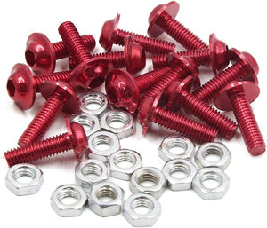 15pcs M6 Red Aluminum Alloy Hex Socket Head Motorcycle Fairing Bolts Screws Nuts