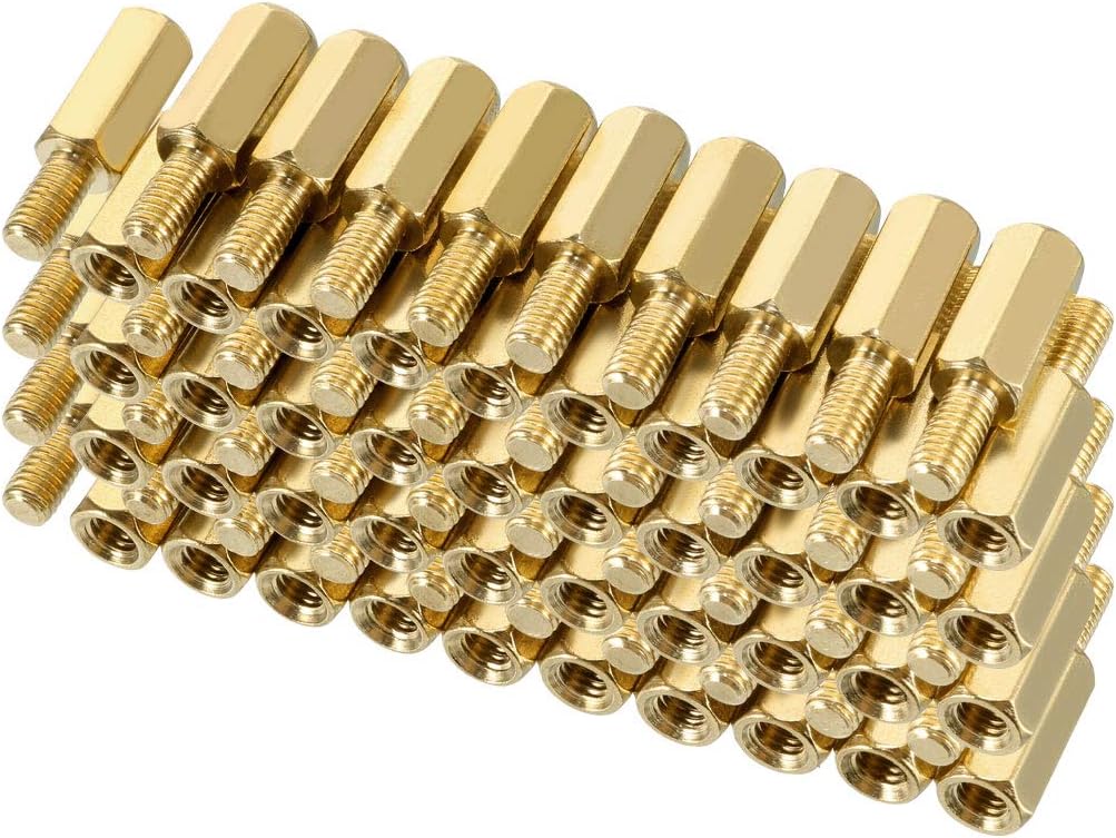 80pcs M3 10+6mm Female Male Thread Brass Hex Standoff Spacer Screws PCB Pillar