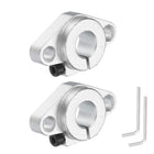 2pcs SHF12 Aluminum Linear Rod Rail Shaft Support for 12mm Diameter Shaft, Linear Motion Rail Guides Mounting Bracket for CNC Machine, 3D Printer, Automation Equipment, Silver Tone
