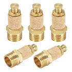 Sintered Bronze Exhaust Muffler Top Adjustable G1/4 - Brass Body Pneumatic Air Muffler Air Flow Speed Controller Brass Flow Control Muffler 5pcs