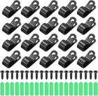 20Pcs 12mm(1/2") Fence Wire Clamps, Agricultural Fencing Mounting Clips R Type Cable Clamps with Screws and Expansion Tubes for Mount Welding Wires to Vinyl Wood Metal Fence