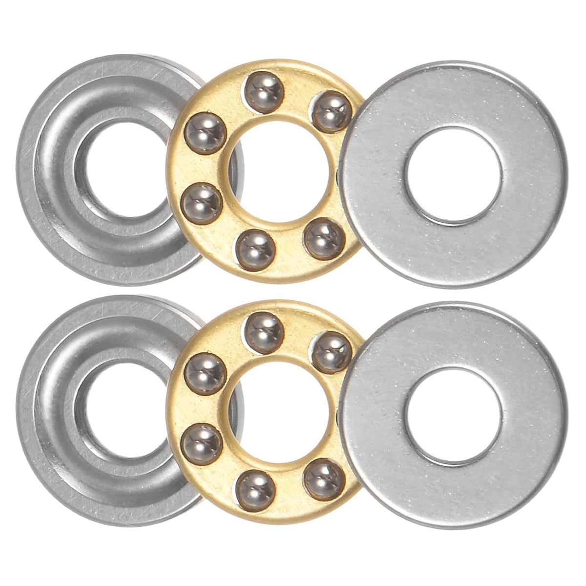 F3-8M Thrust Ball Bearing 3mm x 8mm x 3.5mm Brass with Washers ABEC3 2pcs