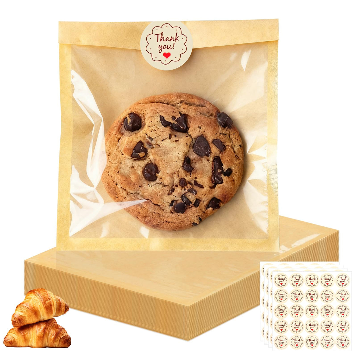 100Pcs 쿠키 봉투, 프리미엄 쿠키 패킹 봉투 LinkMejor
