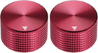 LinkMejor Stereo Knob, 25 * 6 * 15.5 mm Aluminium Alloy, Volume Control Knobs, Red 2pcs
