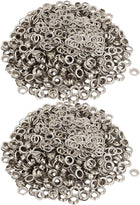 1000pcs 6mm Inner Dia Iron Nickle Plated Eyelet Grommets Kit w Washer for Leather Canvas Clothes Shoes