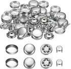 20Pcs Baseball Cap Button, 15mm/0.59 Inch Aluminum Hat Snap Button Replacement Cap Top Cover Buttons for DIY Sewing Hat Clothing Making Accessories, Silver