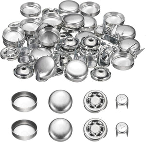 20Pcs Baseball Cap Button, 15mm/0.59 Inch Aluminum Hat Snap Button Replacement Cap Top Cover Buttons for DIY Sewing Hat Clothing Making Accessories, Silver