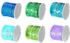 LinkMejor 6 Colors 30Yds Flat Sequins Strip, 6mm Spangle String Spool Roll Sewing String Ribbon for Fringe Sewing DIY Projects
