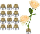 LinkMejor 12pcs Flower Frog, Round Brass Floral Frogs, Flower Arranger Fixed Tool Pin Frog for Flower Arrangement Vase, Fixation and Decoration (Gold, 0.9inch)