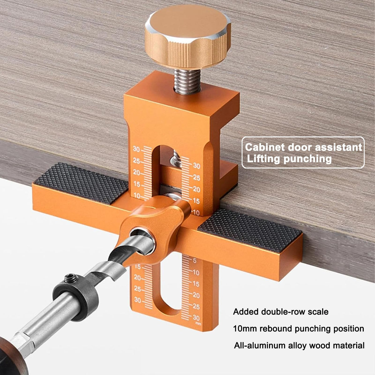 Jig de instalare a ușii cabinetului, Instrument de montare 2-in-1, Orange
