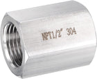 304 Stainless Steel Pipe Fitting Reducer Adapter 1/2NPT Female x 1/2NPT Female for Water Oil Air Pressure Gauge Temp Sensor