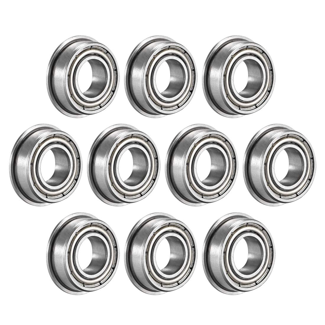 MF126ZZ Flanged Ball Bearing 6x12x4mm Double Metal Shielded (GCr15) Chrome Steel Flange Rip Bearings 10pcs
