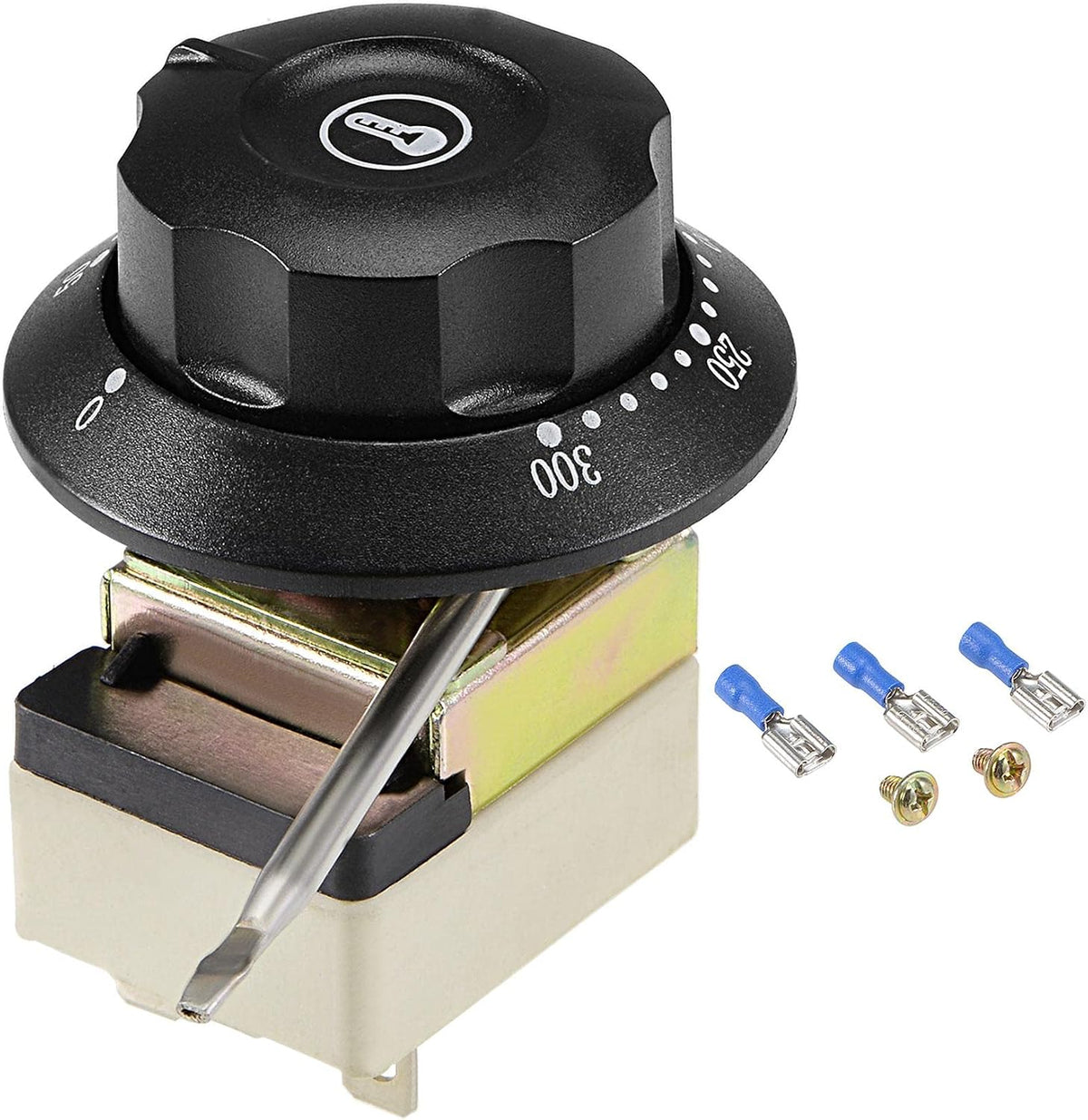 1NO 1NC 250V 16A 50-300C Temperature Control Switch Capillary Thermostat for Oven Refrigerator Heater, 0.7m, with 2 Screws&3 Crimp Terminals