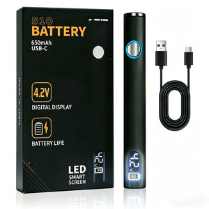 Perniță de topire portabilă cu design de încărcare USB-C și ecran LED, interfață universală cu filet 510, temperatură ajustabilă la 3 niveluri, potrivită pentru reparația produselor electronice și Div (Negru)