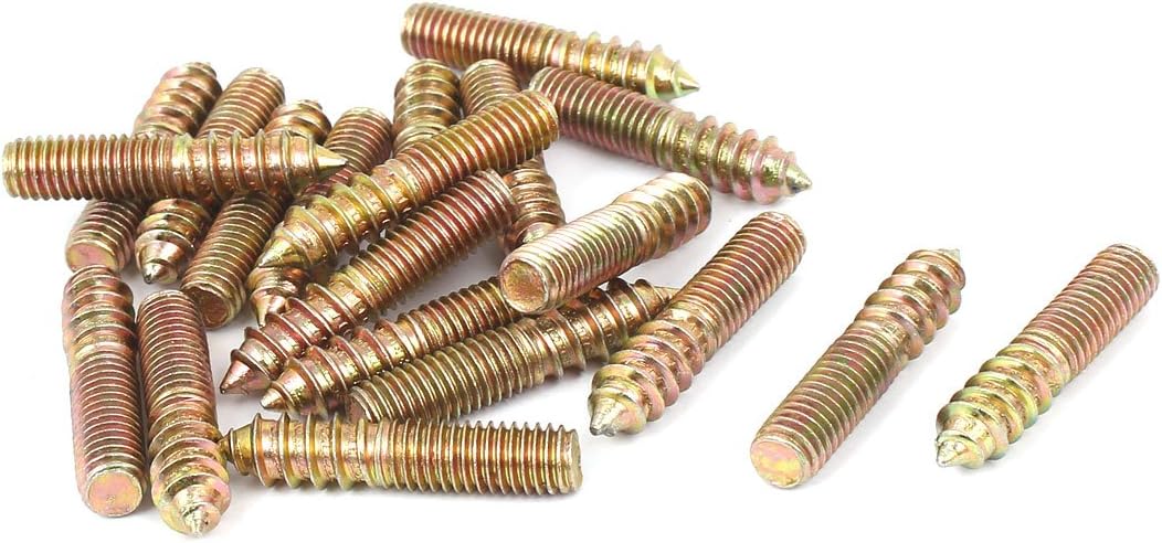40mm Long M8 Metal Double End Thread Self Tapping Screw Bolt Stud Fastener 20pcs