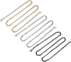 Purse Chain Strap, 3Pcs 39"x0.22" Iron Flat Chain Strap Handbag Chains Shoulder Cross Body Replacement Strap(Silver+Gold+Dark Grey)
