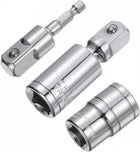 Sockelzubehörset, 18-mm-tiefer Sockel, 360° drehbar, Hex-Schaft, Impact-Driver, Universaldrehkreuze mit 1/2" Antrieb