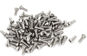 M2.5x8mm Stainless Steel Hex Socket Dome Head Bolts Screws 100 Pcs