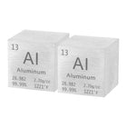 2 Pcs Aluminum Cube, 1.5 Inch High Density Metal Element Cube Metal Density Cube for Chemical Elements Collection Science Education Experiment Application, Silver